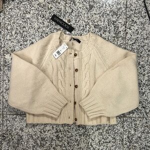 Toccin NY Cable Knit Cardigan Size Large NWT